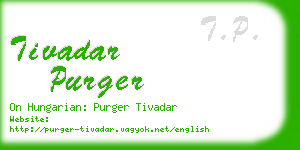 tivadar purger business card